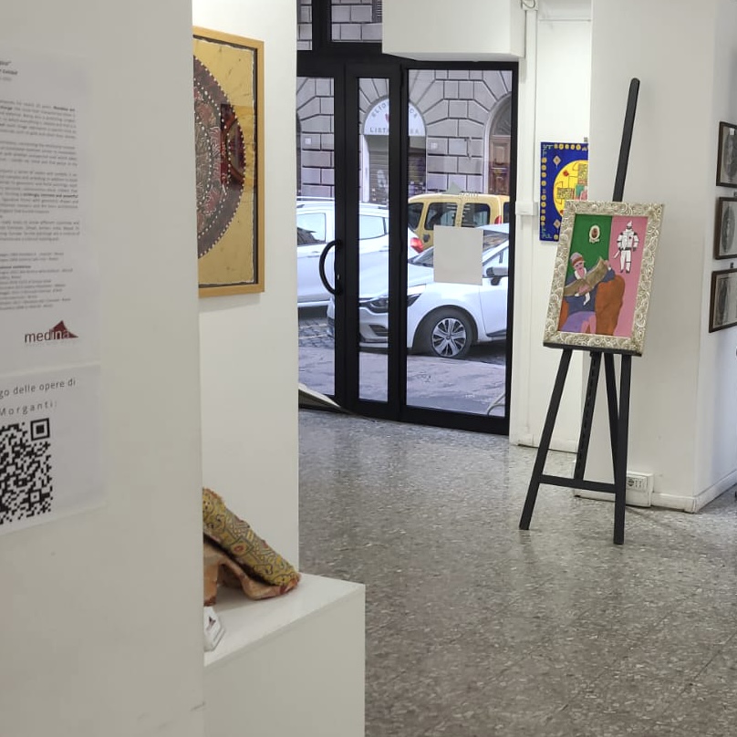Allestimento della mostra Il Cerchio Magico alla Galleria Medina di Roma 2022